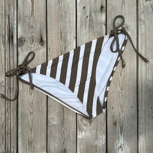 OndadeMar String Bikini Bottom in Taupe Stripe